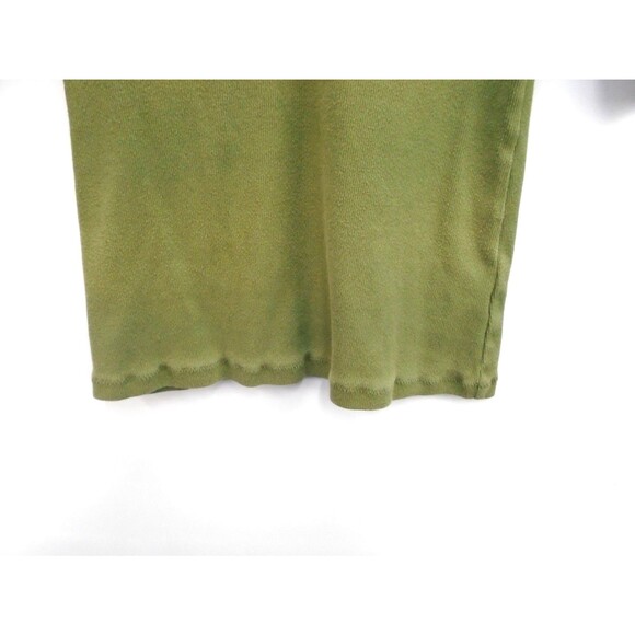 Antropologie Womens blouse Shirt Size M Military Green Short Sleeve V-Neck - Picture 4 of 8